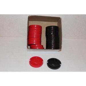 Jumbo Red and Black 3 Inch Rug Checkers - Set of 12 Each